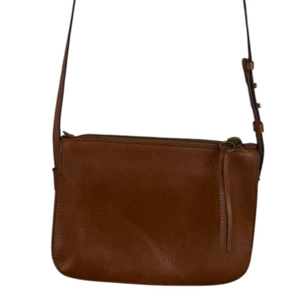 Madewell Brown Leather Crossbody Zipper Bag